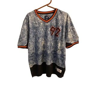Vintage Lemar and Dauley 92 Blue, White and Orange V Neck Jersey Mens L